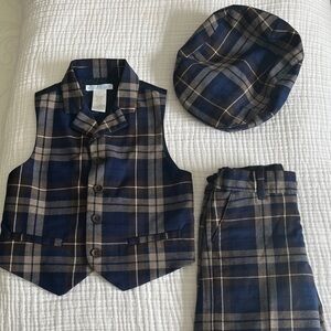 Janie and Jack Blue Plaid Kids Matching Set